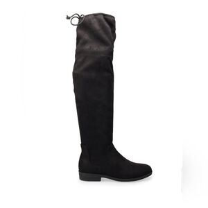 New SO English Muffin Women's Black Thigh-High Boots Tie Up Size 8